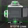 8/16 Lines 3D/4D Line Self-Leveling 360 Horizontal & Vertical Cross Powerful Green Beam Laser Level