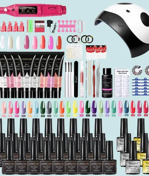 With Lamp Dryer Drill Machine Manicure Kit Polygels Gel Polish Soakoff Nail Art Tools Sets 220607