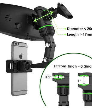 Multifunctional Rearview Mirror Phone Holder