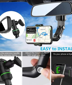 Multifunctional Rearview Mirror Phone Holder