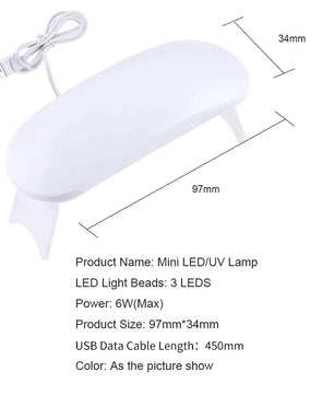 Gel Nail Wraps with UV Lamp Set