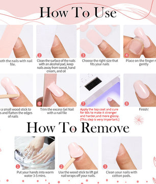 Gel Nail Wraps with UV Lamp Set