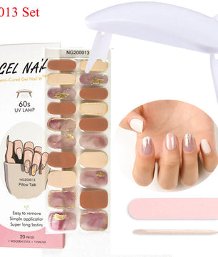 Gel Nail Wraps with UV Lamp Set