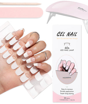 Gel Nail Wraps with UV Lamp Set