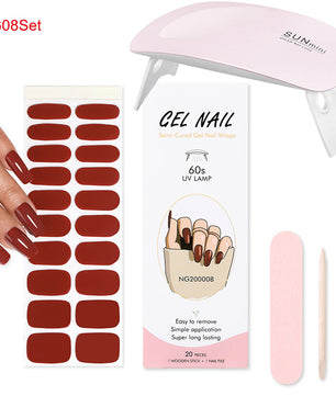 Gel Nail Wraps with UV Lamp Set