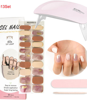 Gel Nail Wraps with UV Lamp Set