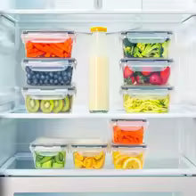 Kitchen Food Contianers Set, Microwave Dishwasher Safe BPA FREE 10pcs 840ML Containers Set With 10stickers and Marker