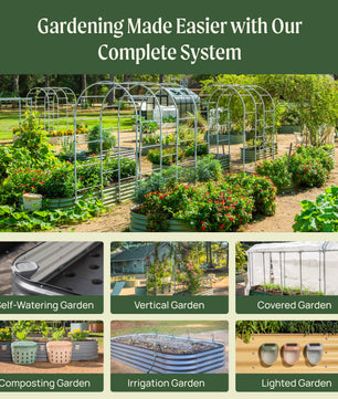 17" Tall 9 In 1 Large Modular Metal Raised Garden Bed Kit