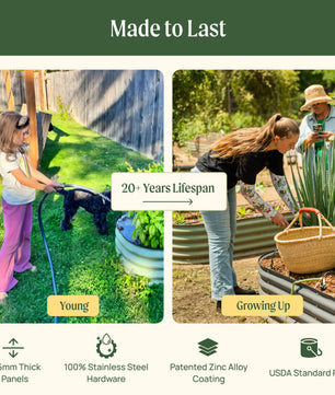 17" Tall 9 In 1 Large Modular Metal Raised Garden Bed Kit