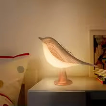 Cute Wood Bird Touch Lamp