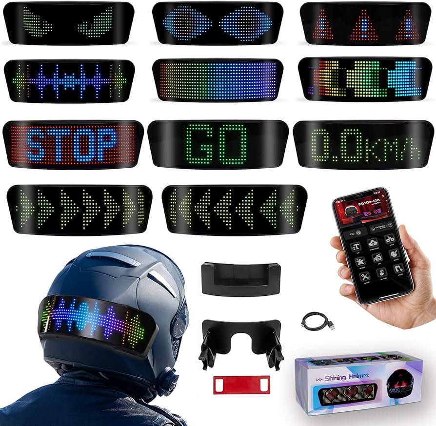 motorcycle helmet led display screen