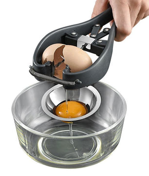stainless steel egg cracker and separator tool.