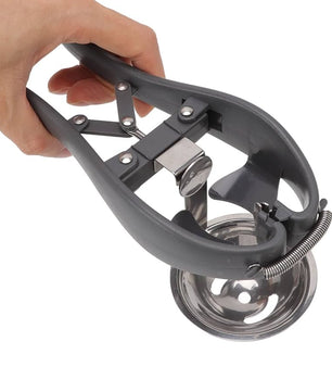stainless steel egg cracker and separator tool.